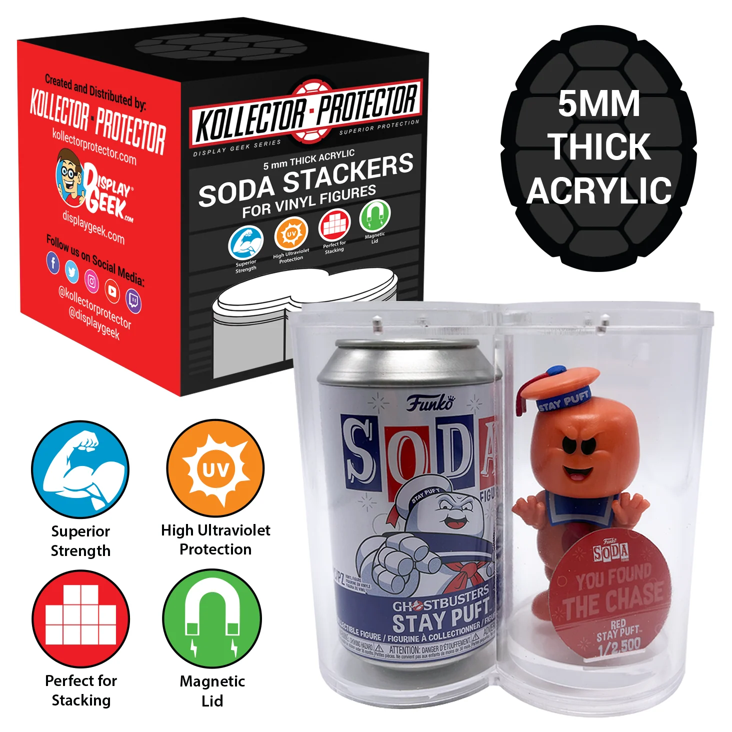 Acrylic Hard Case SODA STACKERS for Funko Soda Vinyl Collectible Figures, 5mm thick (UV Resistant & Magnetic Lid) - Image 8