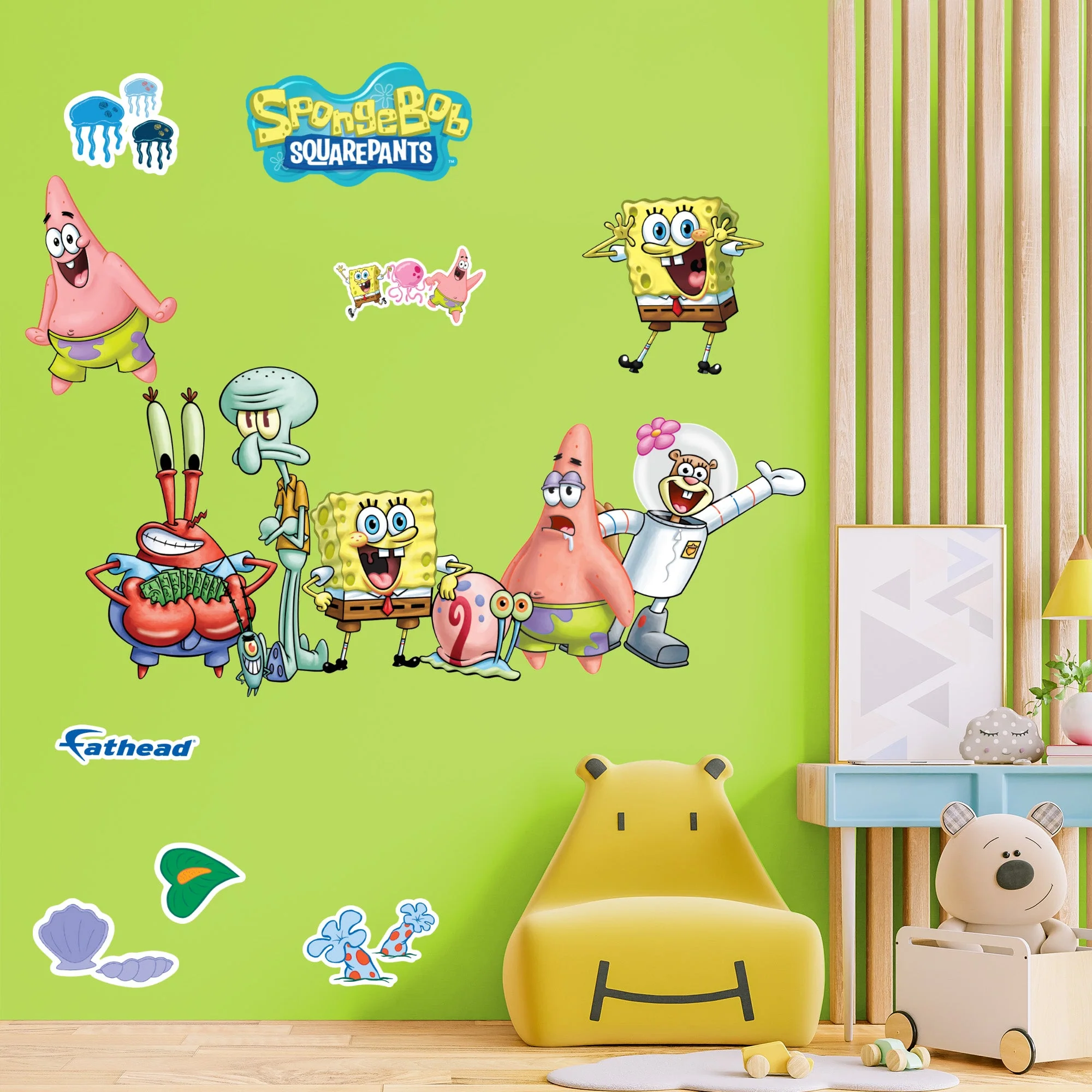 SpongeBob Squarepants Group - RealBig Collection - Official Nickelodeon - Reusable Vinyl Wall Decals - Image 3