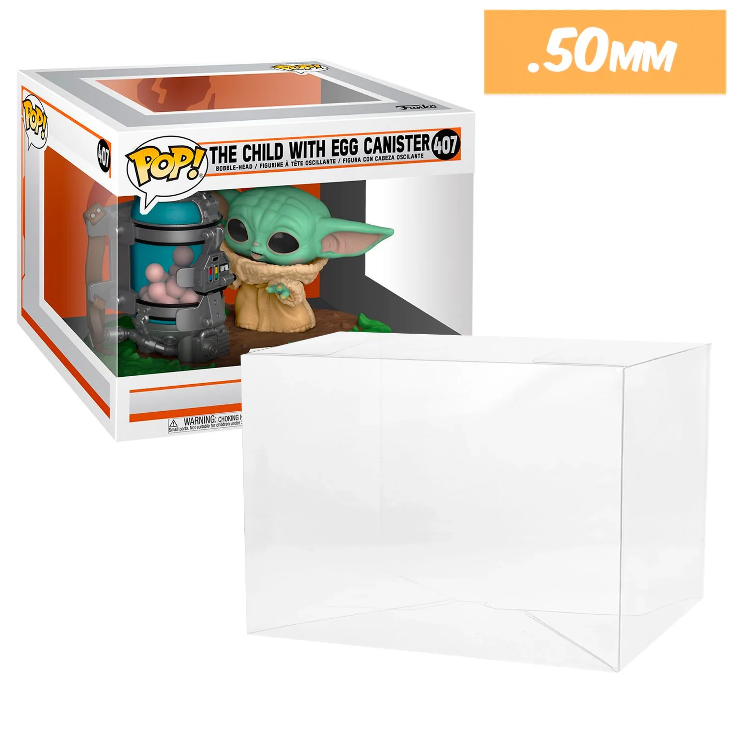 STAR WARS CHILD EGG CANISTER Pop Protectors for Funko (0.50mm thick) 6.5h x 8w x 6.25d
