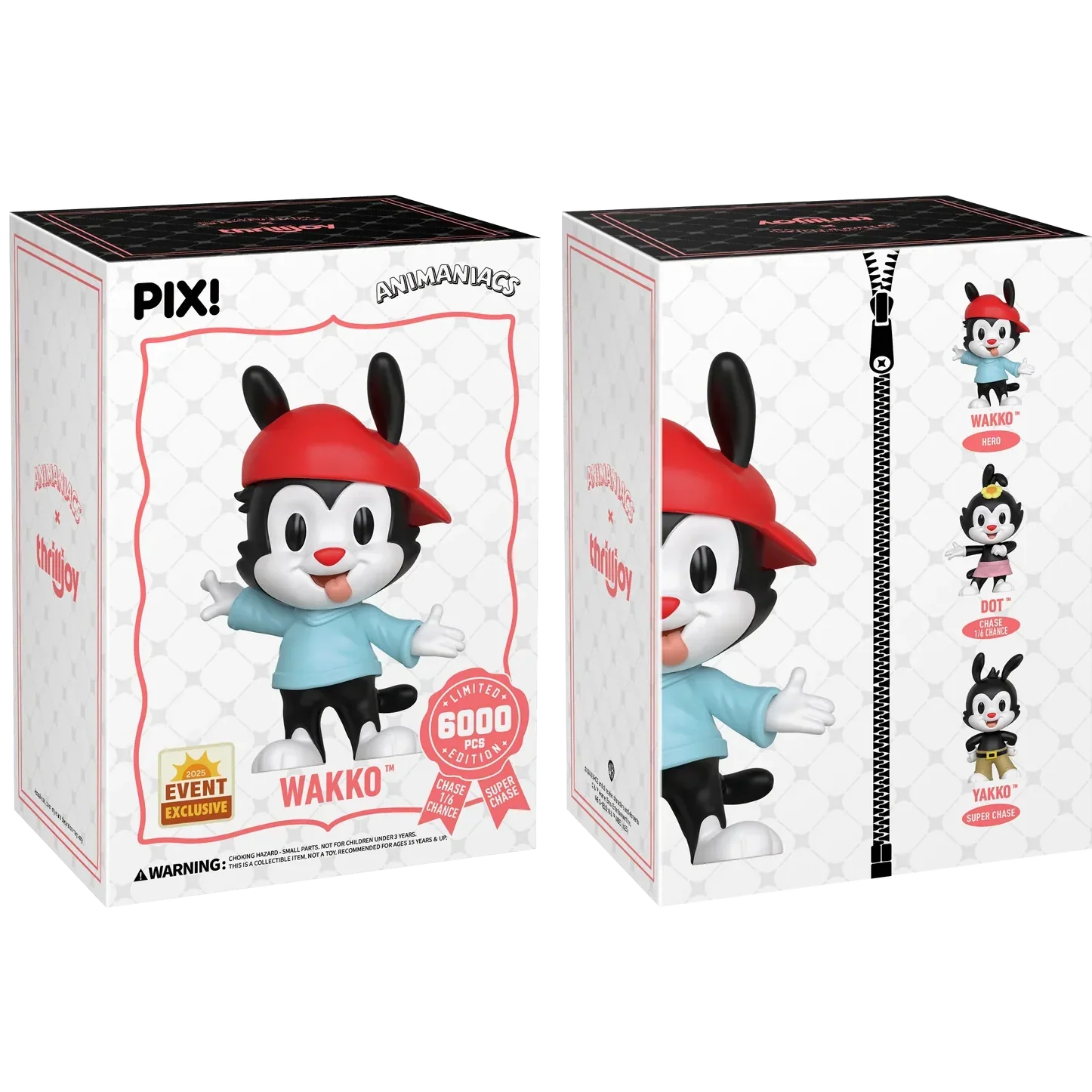 Thrilljoy PIX! - Animaniacs - Wakko LE6000 PIX Vinyl Figure (1 in 6 Chance at Chase)