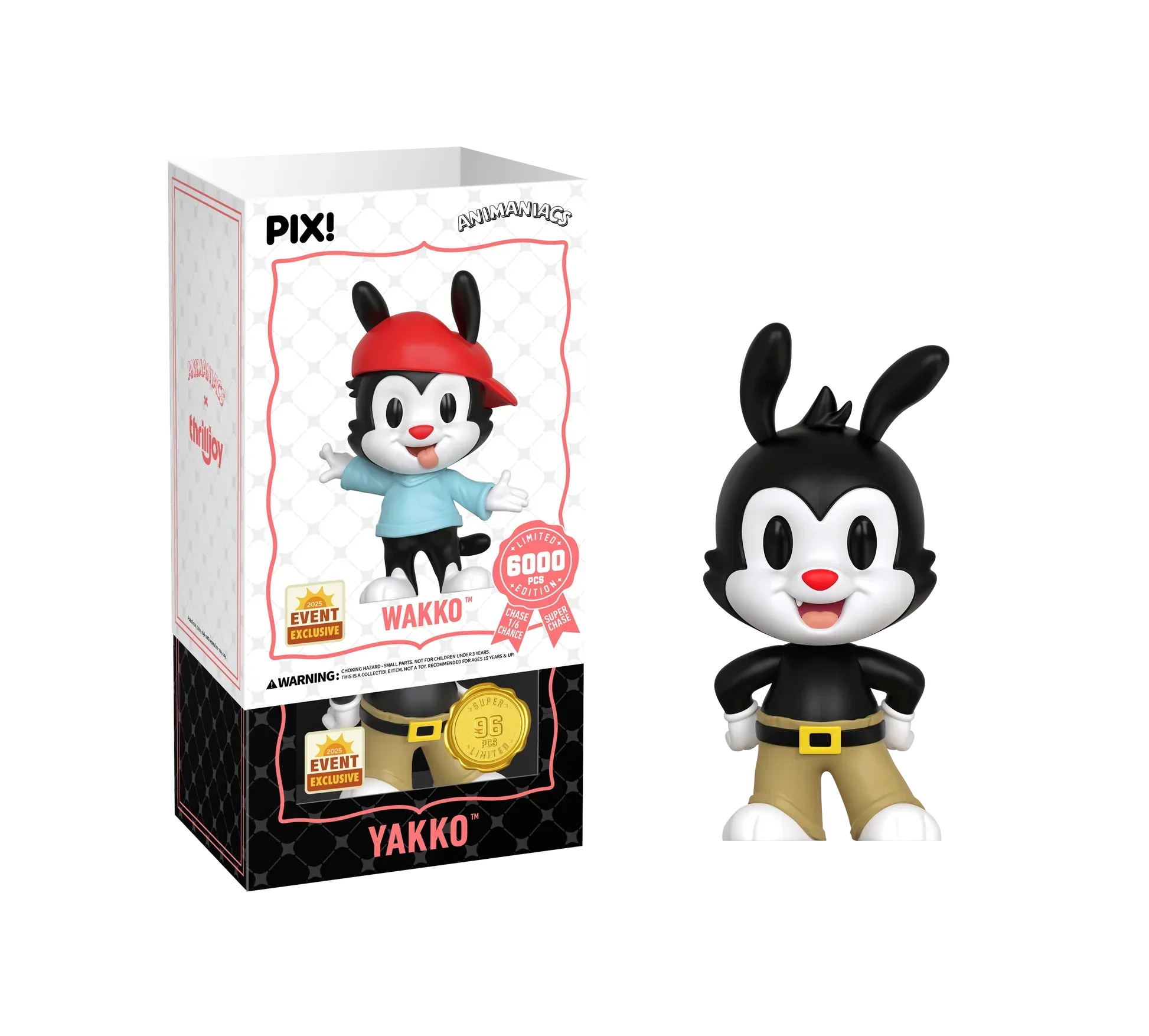 Thrilljoy PIX! - Animaniacs - Wakko LE6000 PIX Vinyl Figure (1 in 6 Chance at Chase) - Image 6