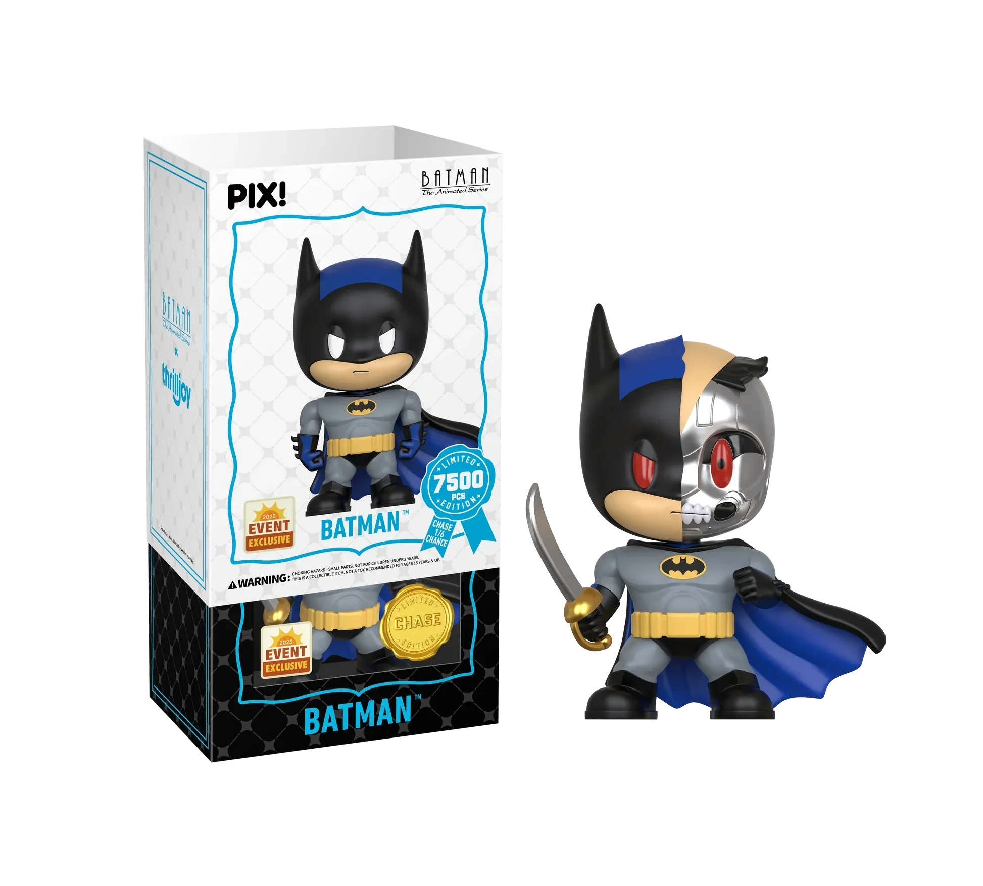Thrilljoy PIX! - Batman the Animated Series - Batman LE7500 PIX Vinyl Figure (1 in 6 Chance at Chase) - Image 4
