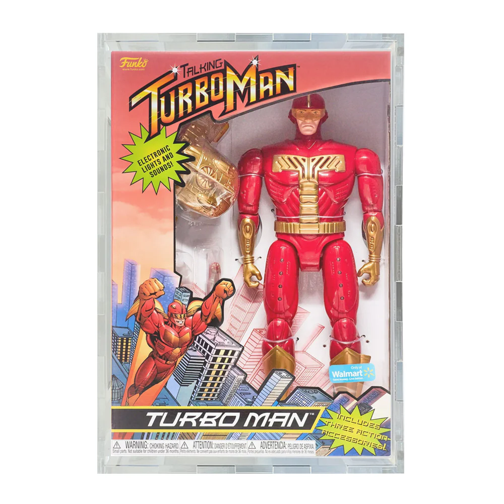 Custom Acrylic Hard Case for TURBO MAN Funko Action Figure Grail Boxes (4.5mm thick) Fits 15h x 10.5w x 4.75d