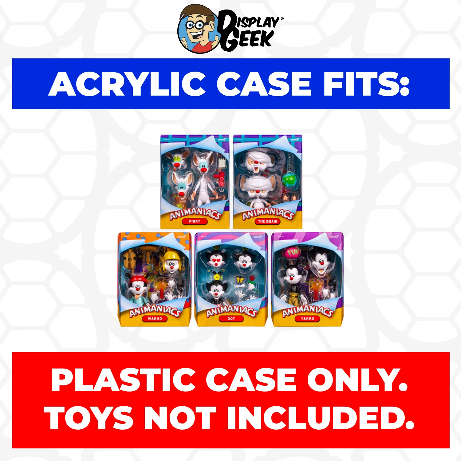 Custom Acrylic Hard Case for ULTIMATES ANIMANIACS Super7 Action Figure Boxes (4.5mm thick) Fits 9.5h x 8.375w x 4.75d - Image 2