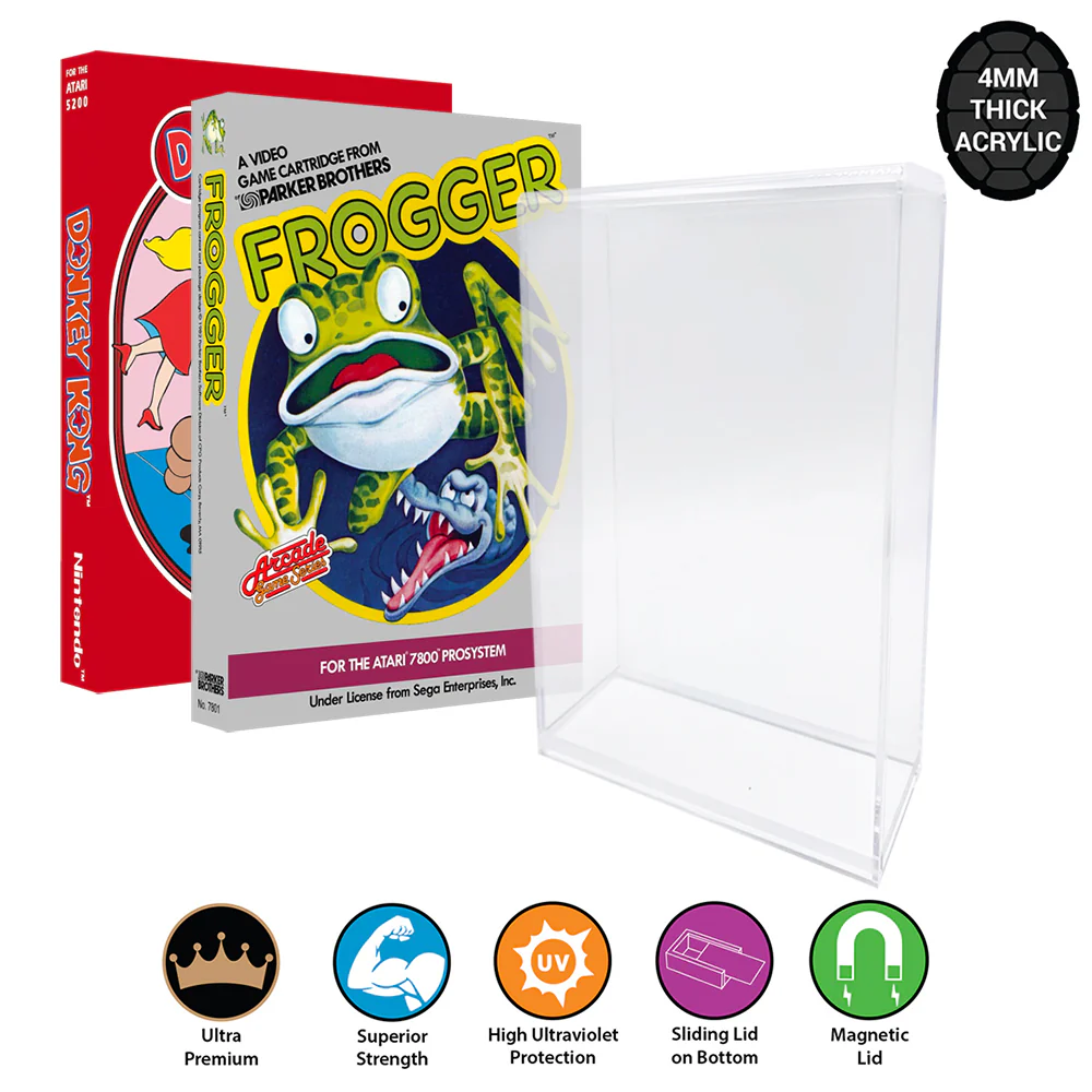 Acrylic Hard Case for ATARI Video Game Box (4mm thick, UV & Slide Bottom)