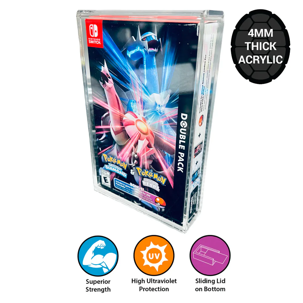 Acrylic Hard Case for NINTENDO SWITCH POKEMON DOUBLE PACK Video Game Box (4mm thick, UV & Slide Bottom) - Image 2