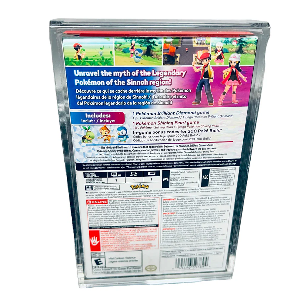 Acrylic Hard Case for NINTENDO SWITCH POKEMON DOUBLE PACK Video Game Box (4mm thick, UV & Slide Bottom) - Image 6