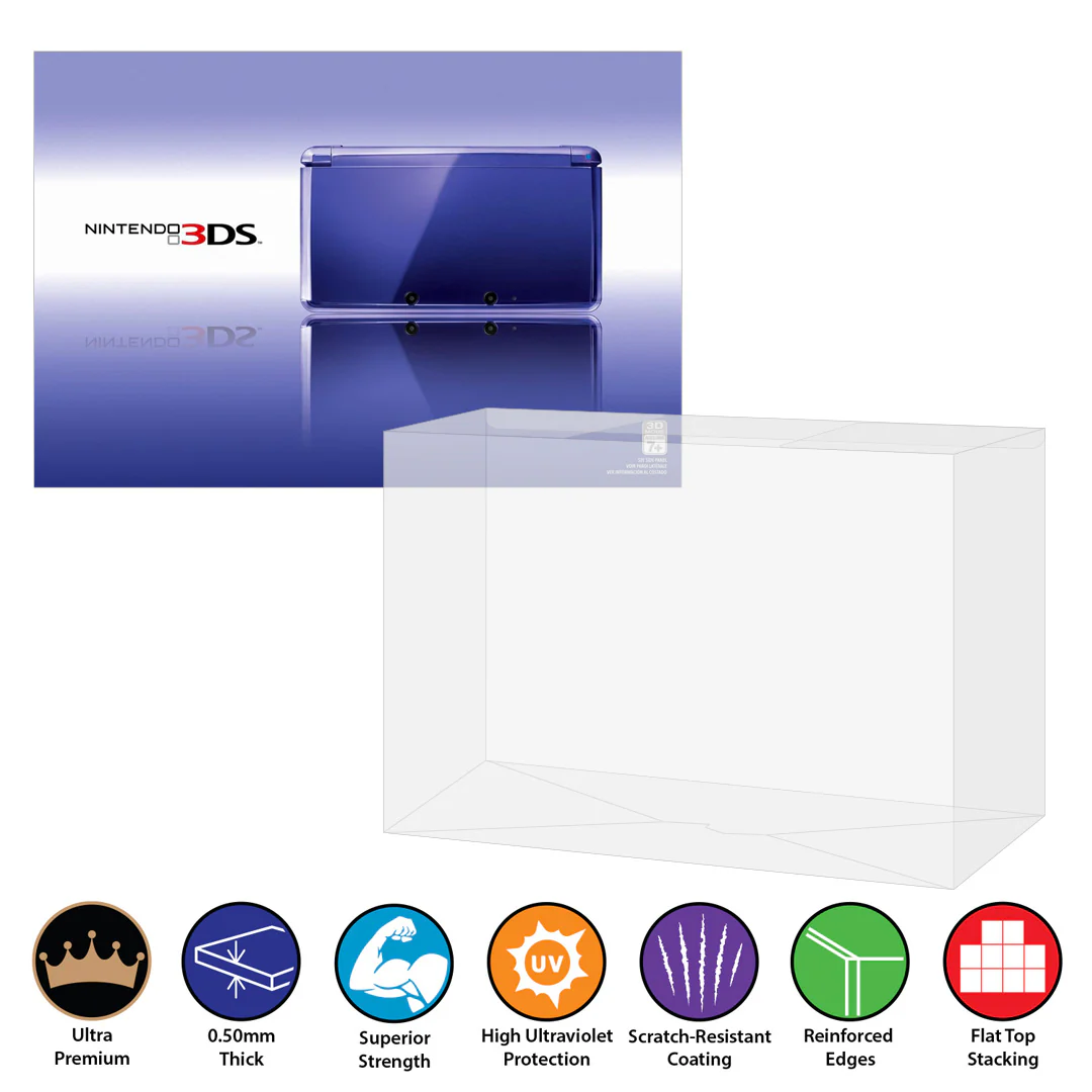 Plastic Protector for NINTENDO 3DS Video Game Console Box (0.50mm thick, UV & Scratch Resistant) Fits 6.5h x 10w x 2.5d