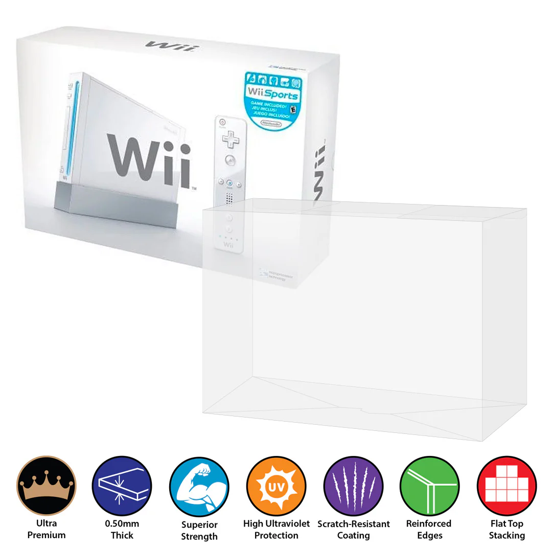 Plastic Protector for NINTENDO Wii Video Game Console Box (0.50mm thick, UV & Scratch Resistant)