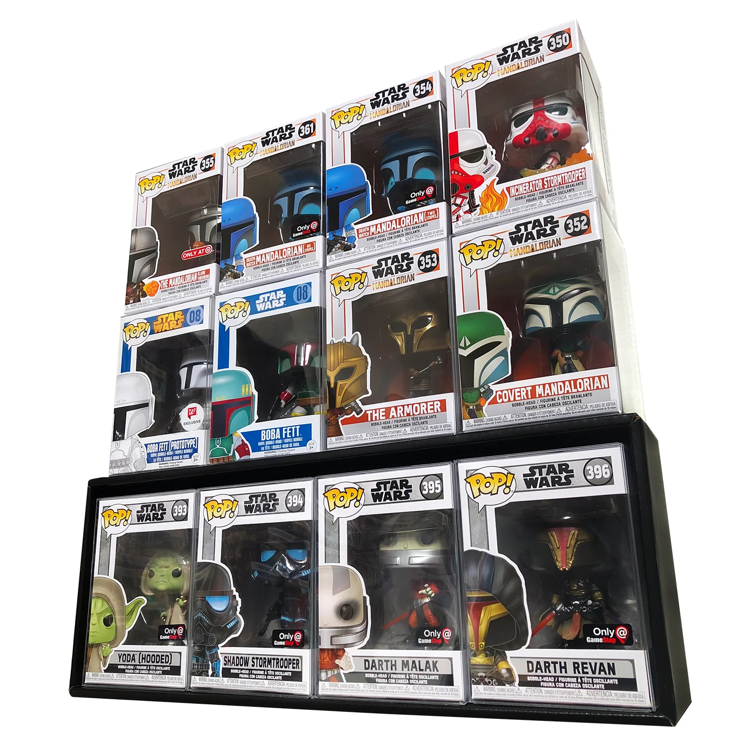 **DISCONTINUED** WRAITH REAPER - 3 Single Row Display Cases for Berserker Black Market, Wall Mountable & Stackable Designer Toy Shelf (Cardboard) - Image 7