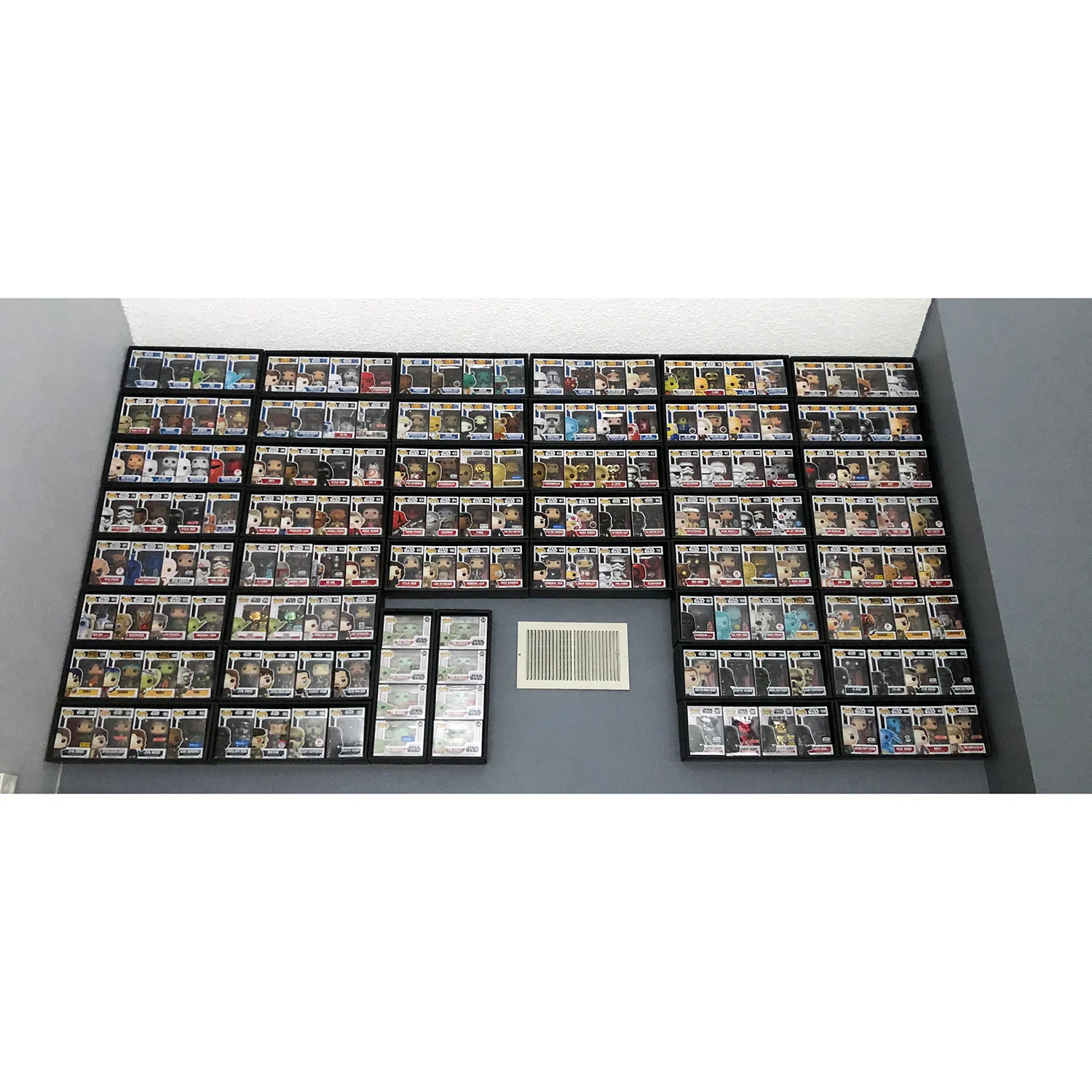 **DISCONTINUED** WRAITH REAPER - 3 Single Row Display Cases for Berserker Black Market, Wall Mountable & Stackable Designer Toy Shelf (Cardboard) - Image 9