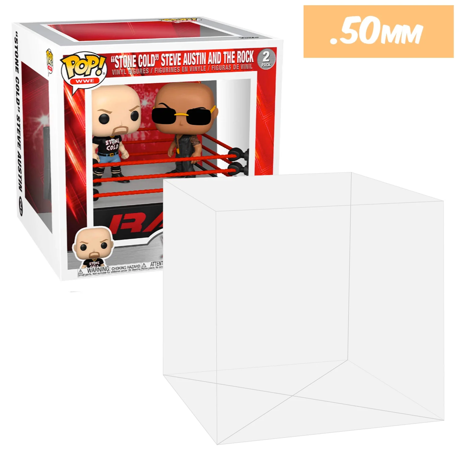WWE WRESTLING RING Pop Protectors for Funko (0.50mm thick) 8h x 8.5w x 8.5d - Image 7