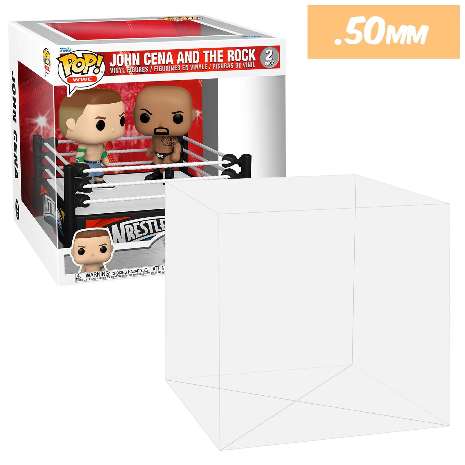 WWE WRESTLING RING Pop Protectors for Funko (0.50mm thick) 8h x 8.5w x 8.5d - Image 8