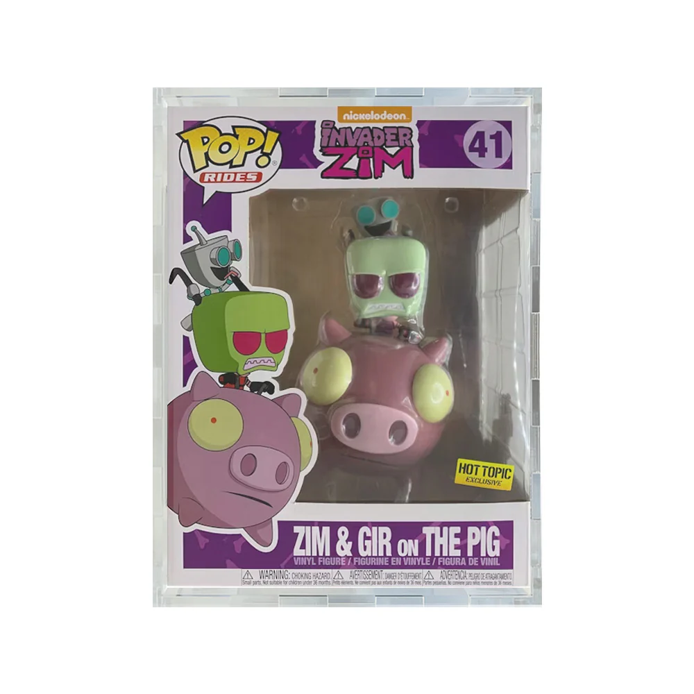 Custom Acrylic Hard Case for ZIM & GIR RIDE #41 Funko Pop Grail Boxes (4.5mm thick) Fits 9.5h x 7.25w x 7d