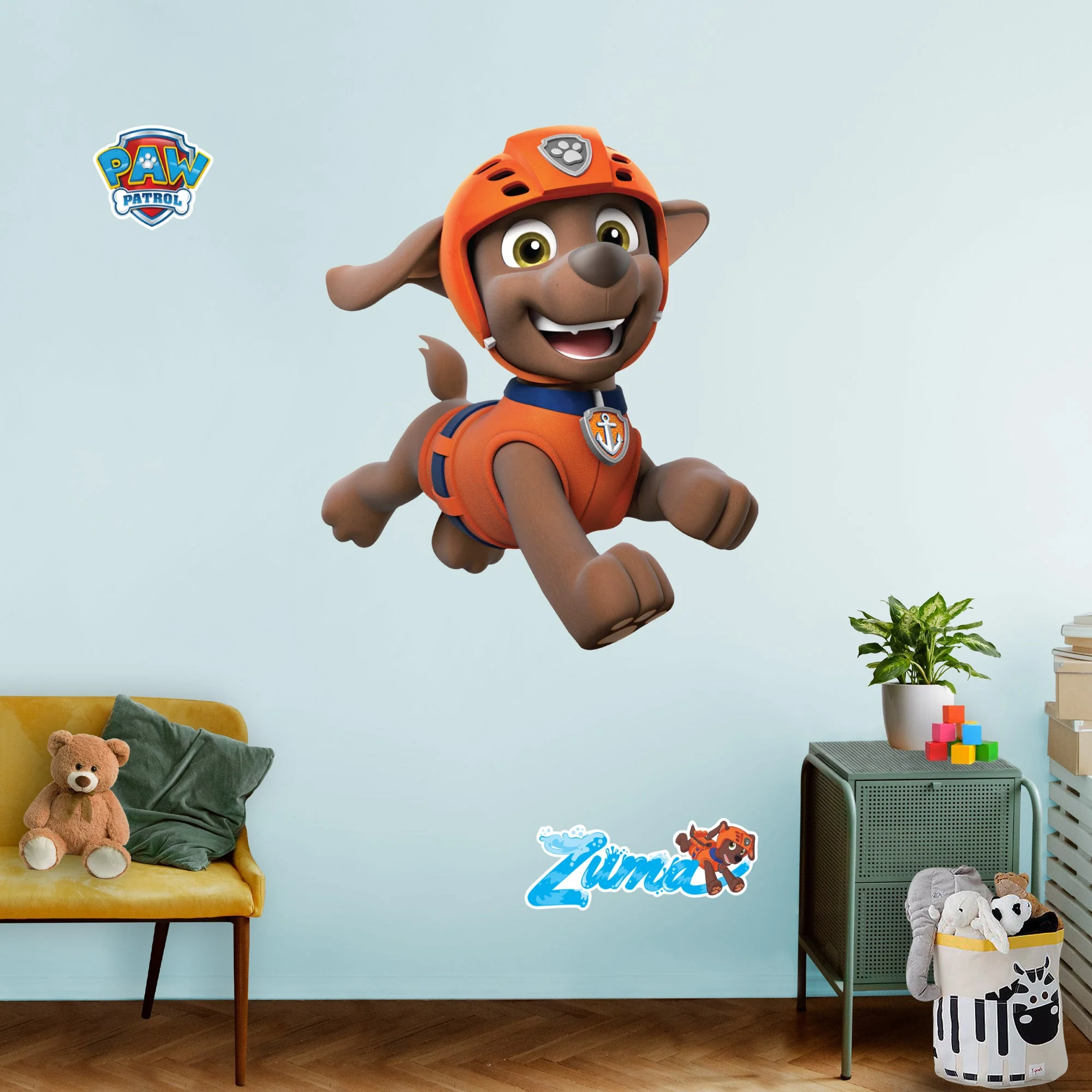 Zuma - Paw Patrol - RealBig Collection - Official Nickelodeon - Reusable Vinyl Wall Decals