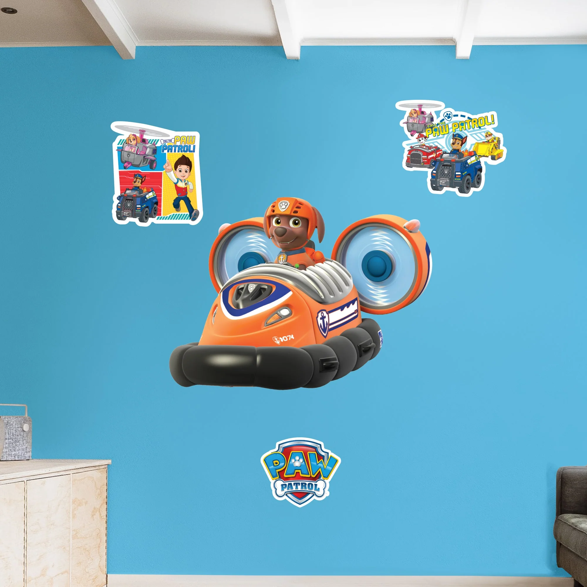 Zuma - Paw Patrol - RealBig Vehicle Collection - Official Nickelodeon - Reusable Vinyl Wall Decals - Image 3